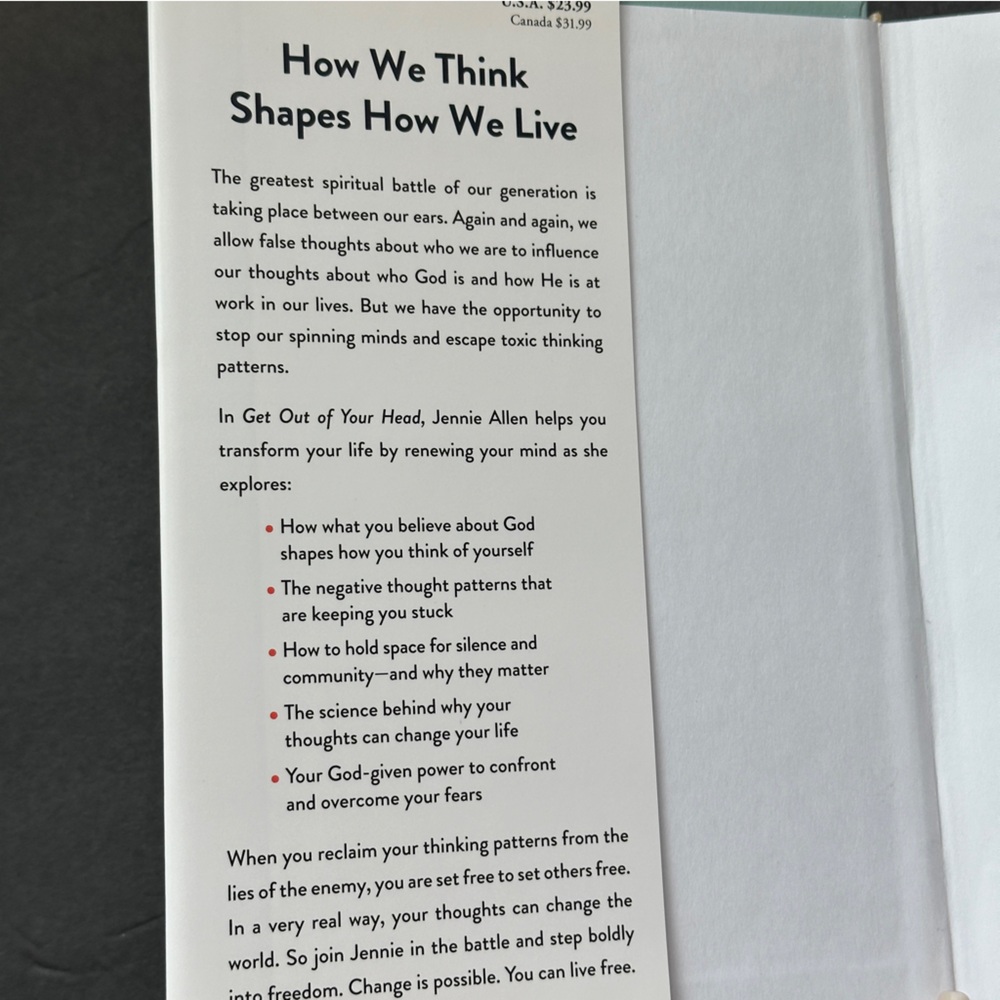 Get Out of Your Head by Jennie Allen | Self-Help | Hardcover Book - Picture 3 of 11